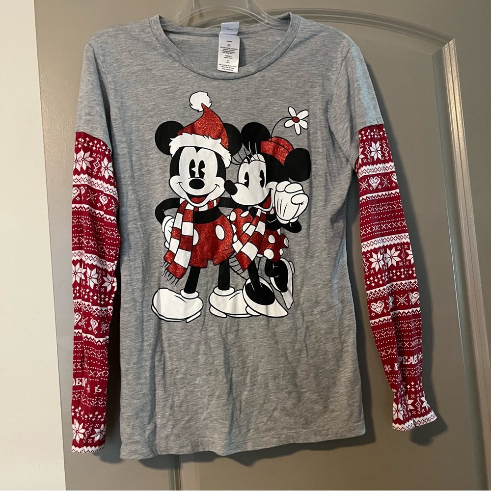 Mickey and Minnie Holiday pajama top